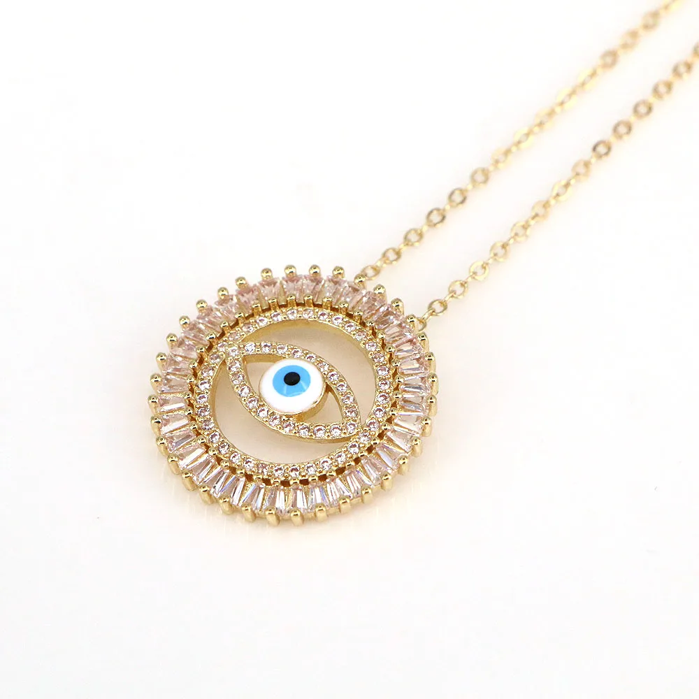 

Женское Ожерелье с кулоном «сглаза», золотистого цвета