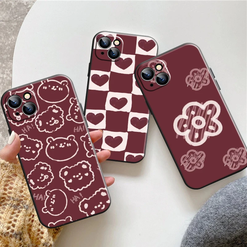 

Fashion Oil Painting Love Phone Case For iPhone 13 11 Pro 12 Mini MAX X XR XS 8 7 Plus 6 6s SE 2020 Back Funda Silicone Cover