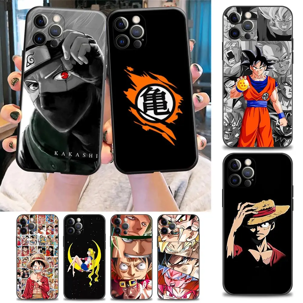 

Anime One Piece And Naturo Phone Case for iPhone 11 12 13 Pro Max 7 8 SE XR XS Max 5 5s 6 6s Plus Case Soft Silicon Cover BANDAI