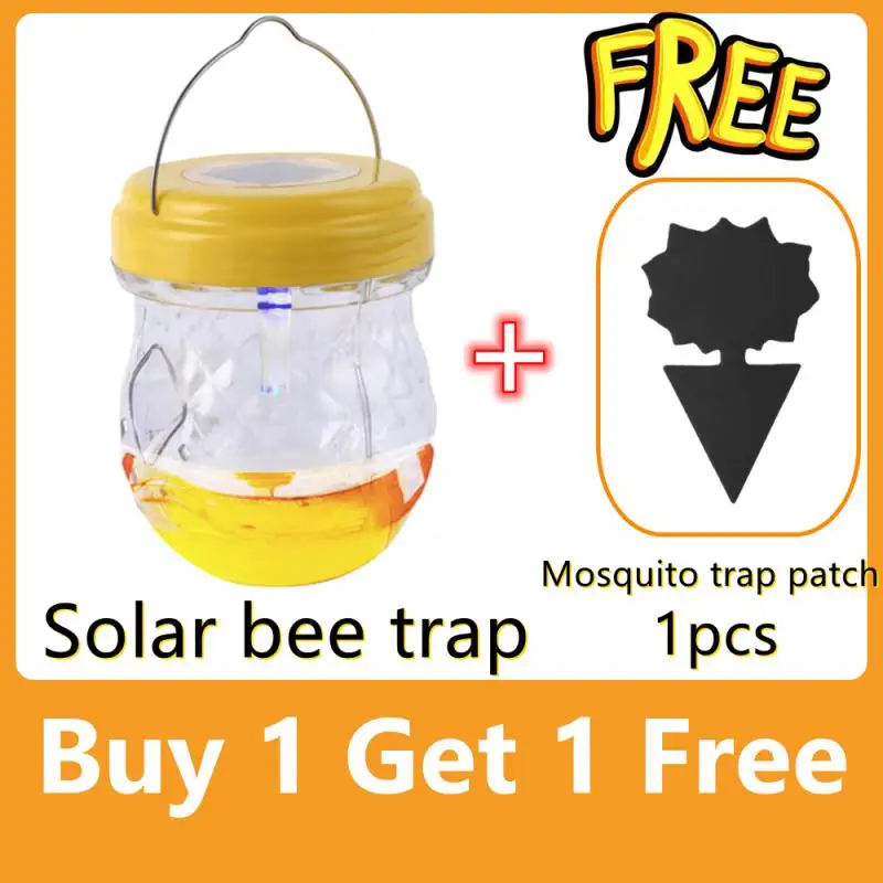 

Outdoor wasp solar trap yellow pendant lights for wasps bees and wasp traps 2-piece set New Solar Bee Insect Trap