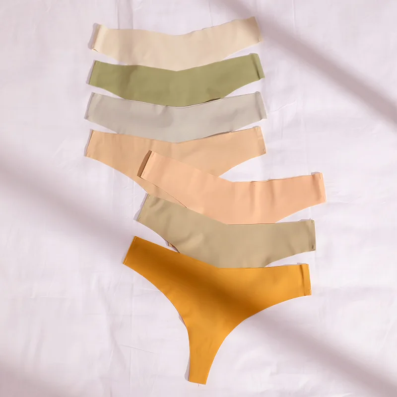 

Low Waist Women Thongs Briefs Seamless G String Sexy Lingerie Ultra Thin Summer Ice Silk Breathable Comfort Underwear T Pants