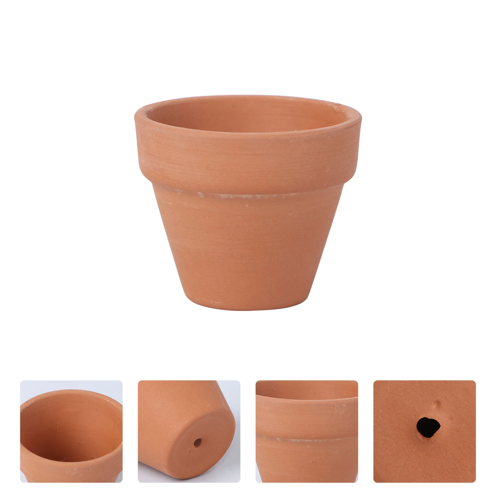 

10 Pcs Mini Flower Pots Clay Round Tray Small Terracotta Indoor Vase Planter Ceramics Plants