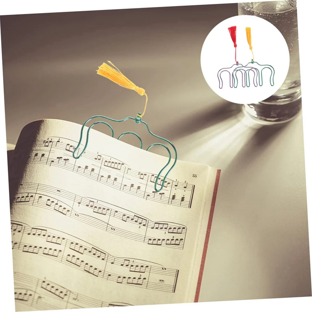 2 шт. металлические зажимы для книг с кисточками