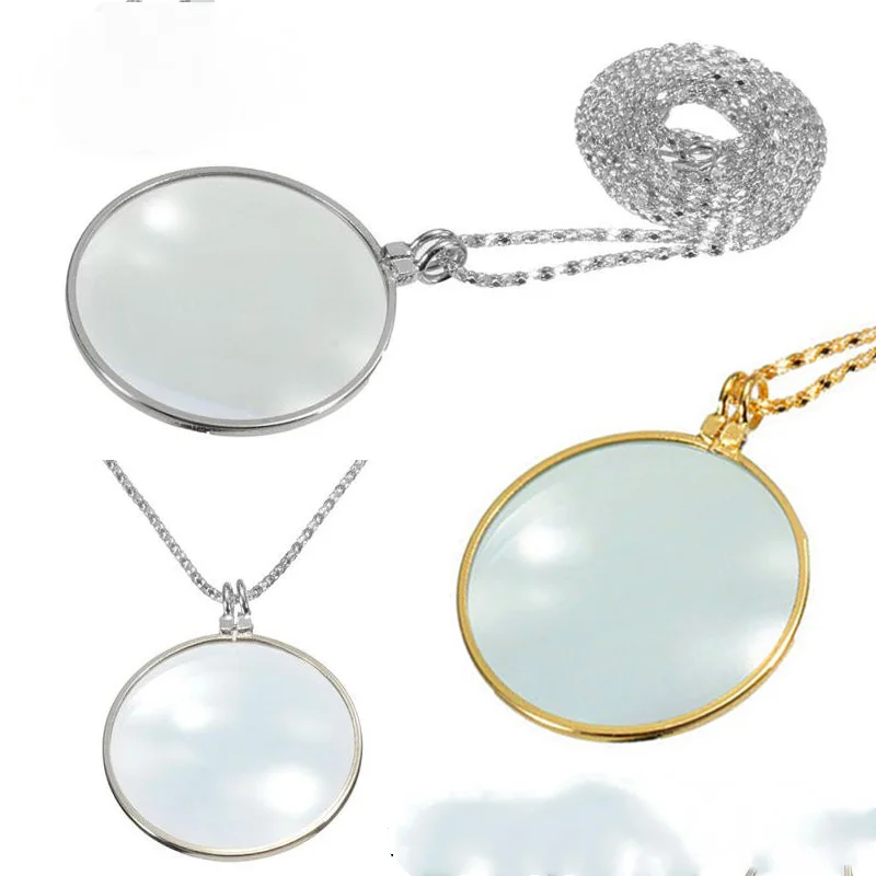 

Женская металлическая цепочка, увеличенная зеркальная цепочка со стеклянными линзами Hd, изысканное ожерелье, Женская цепочка для свитера