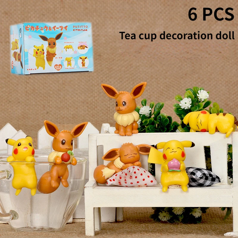 

6 шт./партия карманных кукол MonsterCute с краями чашки, анимационное украшение для периферической воды, модель детских игрушек, Рождественский п...