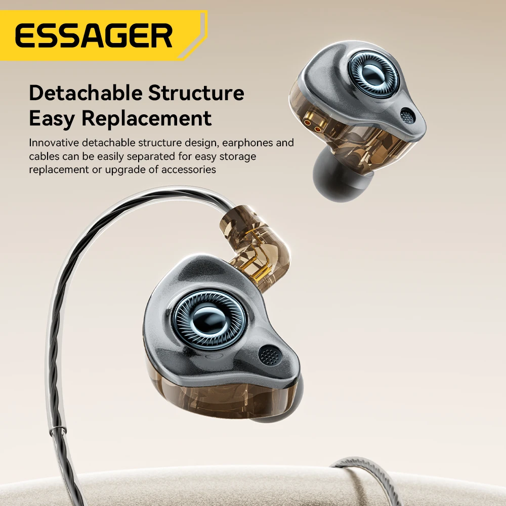Essager USB Type C 3,5 мм игровые проводные наушники-вкладыши Hi-Fi наушники бас стерео игровая музыка беруши гарнитура с шумоподавлением (art.: 3920cfd696495) - 3920cfd696495
