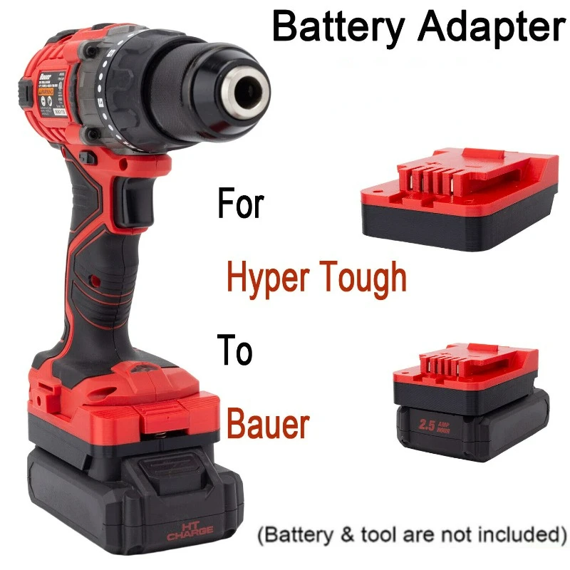 For Hyper Tough 20v Lithium Battery Adapter to Bauer 20v Power Tools Converter (Not include tools and battery)