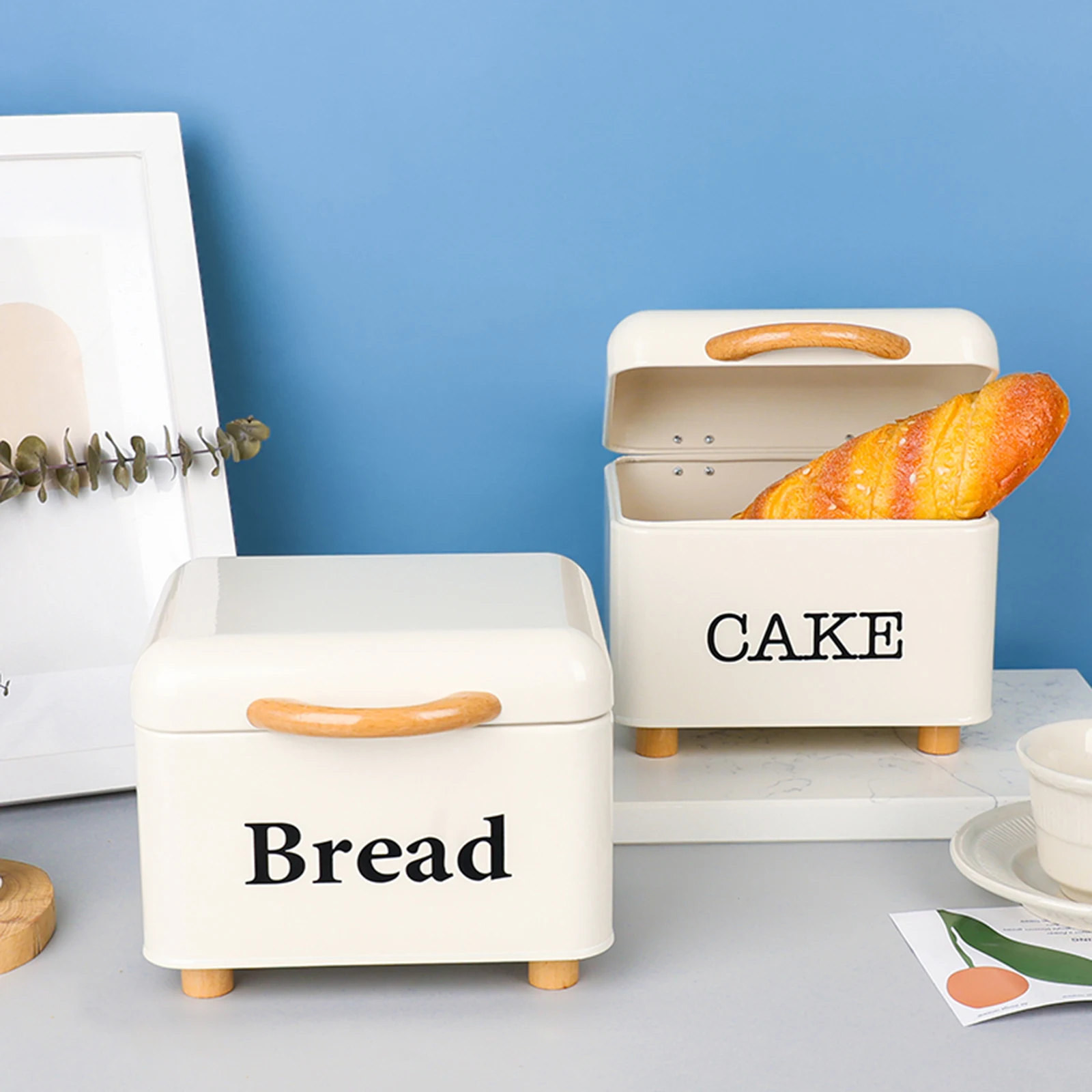 Корзина для хлеба с крышкой в рулоне винтажная металлическая коробка