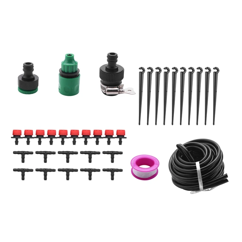 

82Ft Mini-Drip Irrigation Kits Garden Irrigation Kit, 1/4 Inch Blank Distribution Tubing Irrigation Sprinkler System Kit DIY Pla