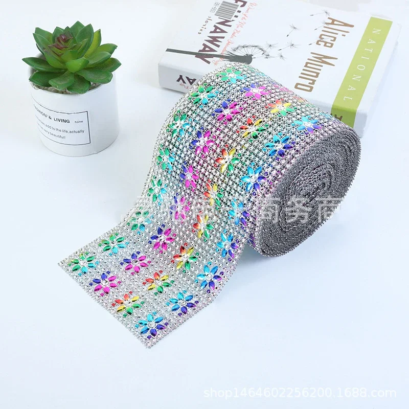 1 ярд овальные Красочные Бриллиантовые сетчатые ленты разразразы рулонная лента