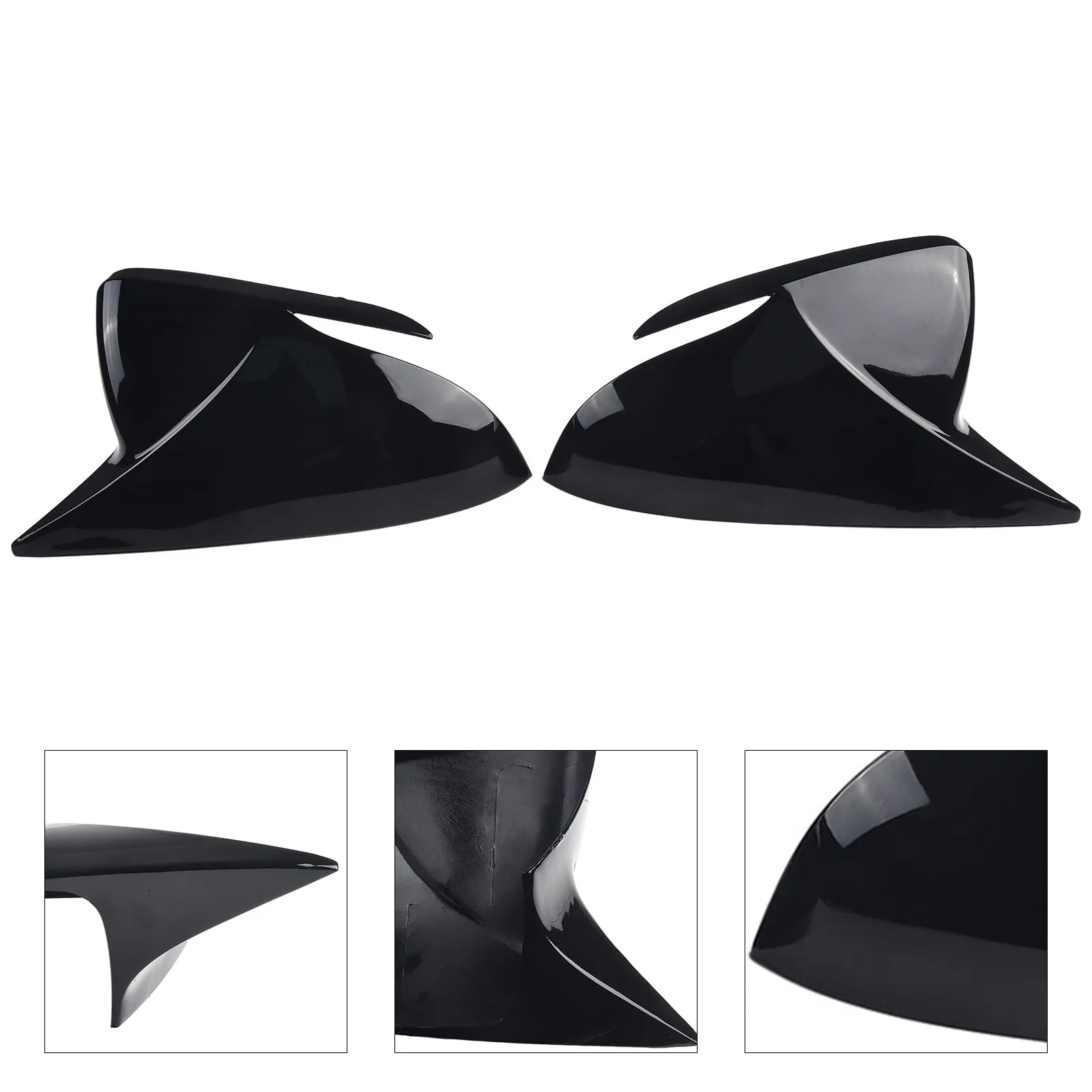 

2PCS For Hyundai Veloster 2012-2017 Gloss Black OX Rear View Mirror Cover Trim Rearview Mirror Shells