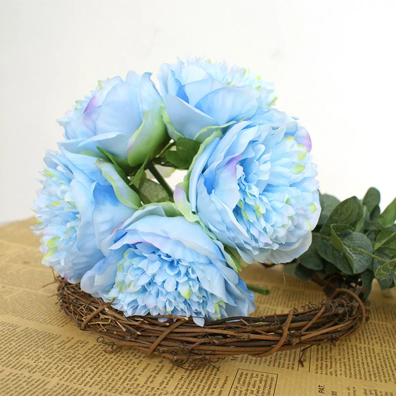 

new Artificial Silk Peony Bouquet Simulation Wedding Bride Holding Flower Valentine's Day Gift Home Garden Hotel Plant Decor