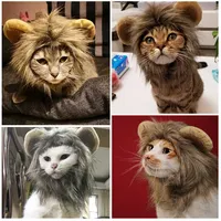 Cat Lion Head Cap Cats Pet Products Dog Funny Clothes Cute Shape Cosplay Mane Wig Costume Unicorn Clothing Kitten Outfits Things