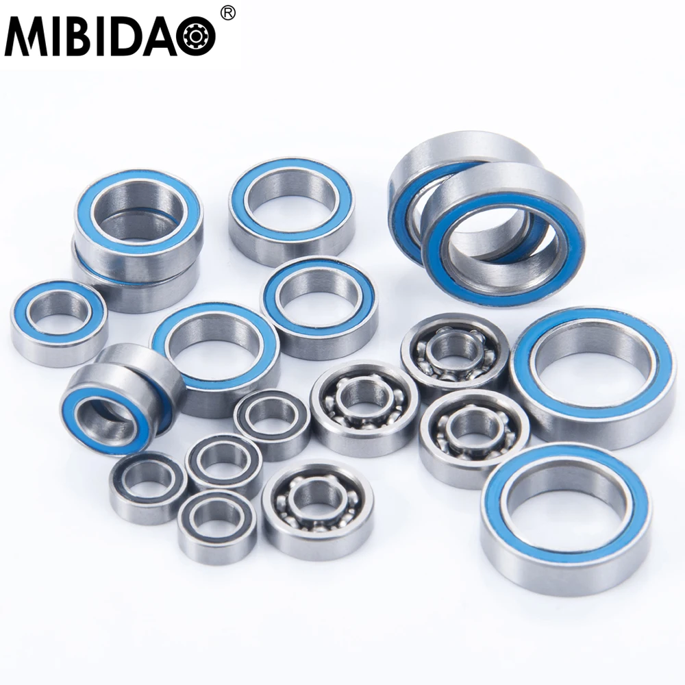

MIBIDAO 20Pcs/lot Complete Blue Ball Bearing Kit Rubber Sealed For 1/14 Team Losi Mini 8ight Buggy 8T Truggy RC Crawler Car