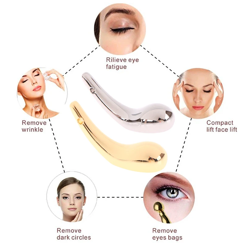 

Eye Cream Massager Eye Massage Stick Puffiness Relief Ergonomic Smooth Portable Safe Firming Zinc Alloy for Home