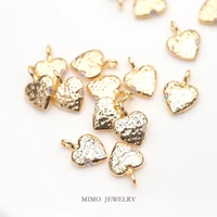 mimo jewelry copper plated gold side micro inlaid zircon concave convex meteorite face small love pendant diy accessories