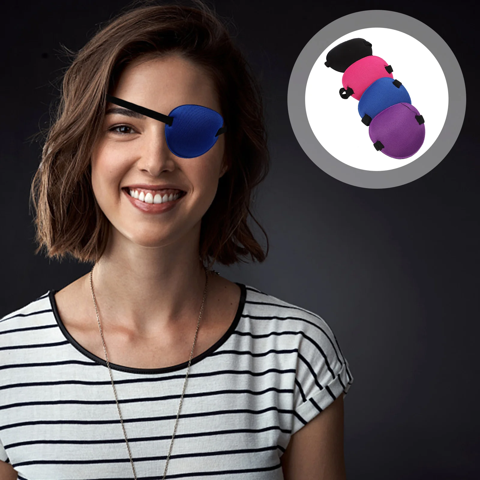 

4PCS Amblyopia With Adjustable Buckle For Adults And Kids Amblyopia Lazy Eye After Surgery ( Black, Blue, Rosy, Purple )