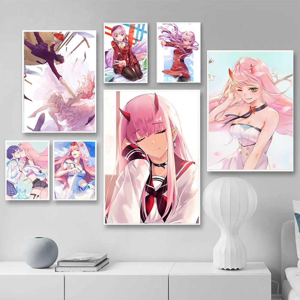 Anime Darling In The Franxx Posters and Print Zero Two 002 Wall Art Canvas Painting Sexy Girl Picture for Living Room Home Decor