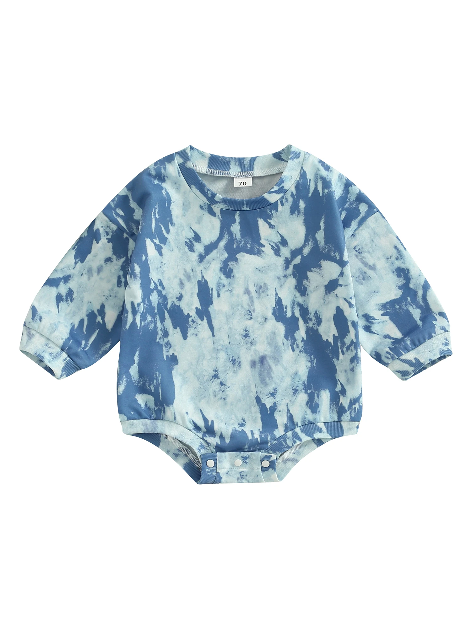 

Newborn Baby Boy Girl Tie Dye Sweatshirt Romper Fashion Long Sleeve Crewneck Bodysuit Fall Outfits