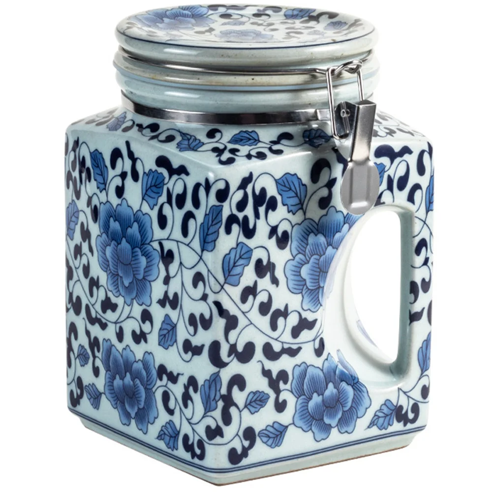 

Tea Storage Jar Canister Container Ceramic Kitchen Candy Holder Can Household Function Multi Porcelain Tin Caddyflour Loose
