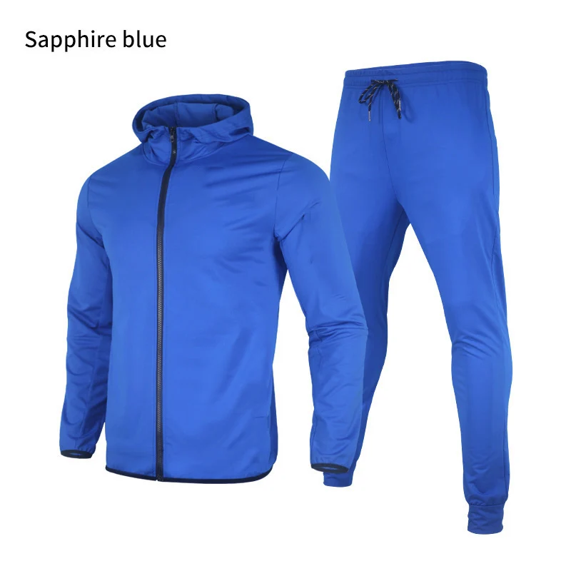 Men's Tracksuit Autumn Winter Solid Color Suit Hoodies Sets Men's Pullover Pants Sportswear Street Hip Hop Two Piece Set