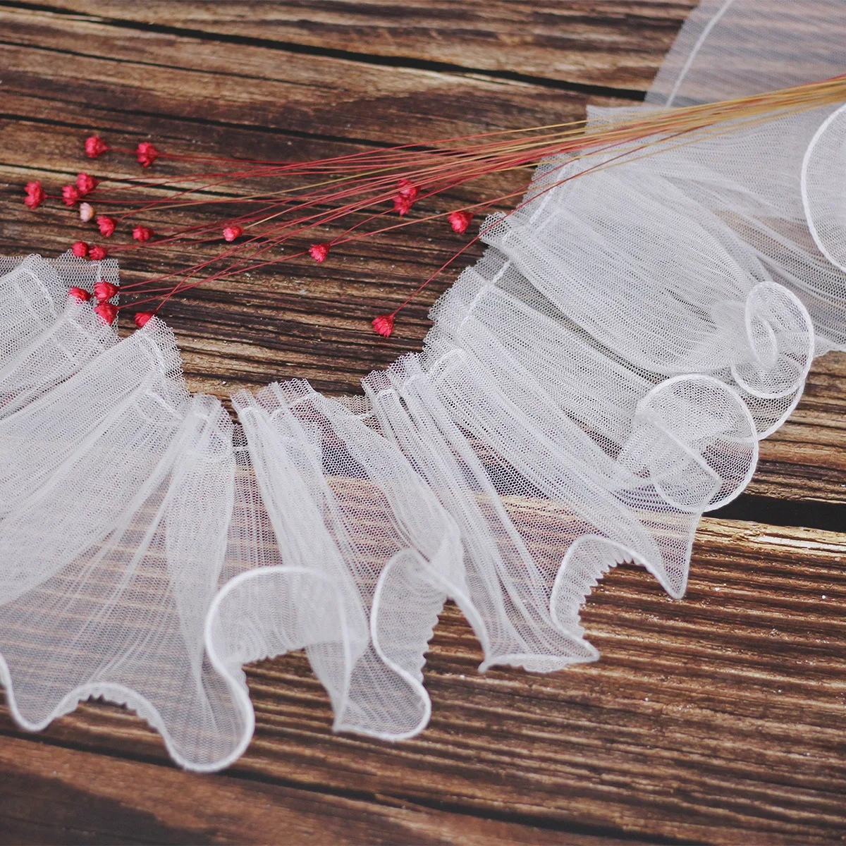 1 м плиссированная волнистая пряжа материалы кружевная ткань воротник швейная