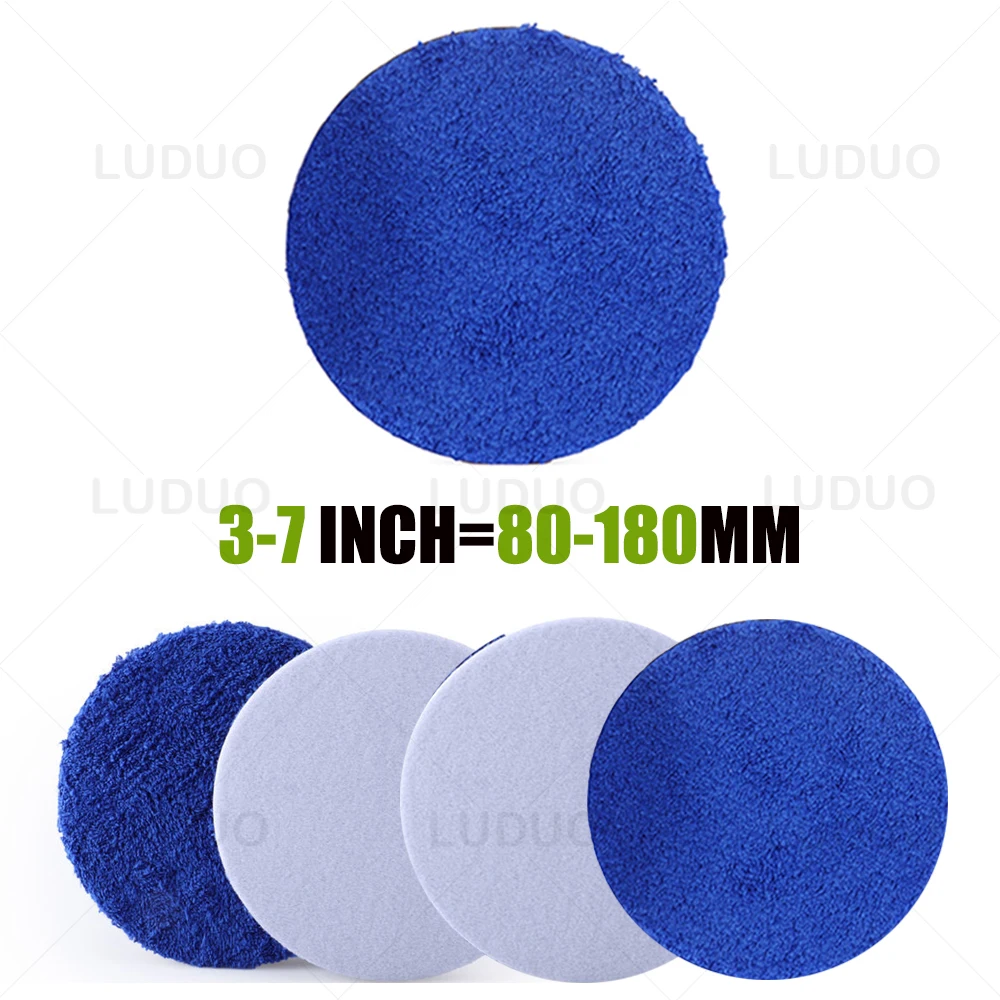 

2/3/4/5/6/7 Inch Removing Wax Buffer Pad Car Polishing Kit Microfiber Polishing Backing Pad Replaceable Clean Wash For Polisher