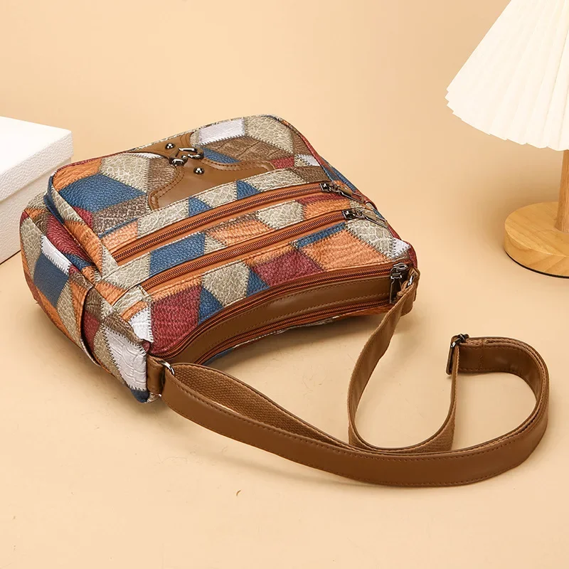 Стильная и простая рабочая сумка-мессенджер большой вместимости с многослойными