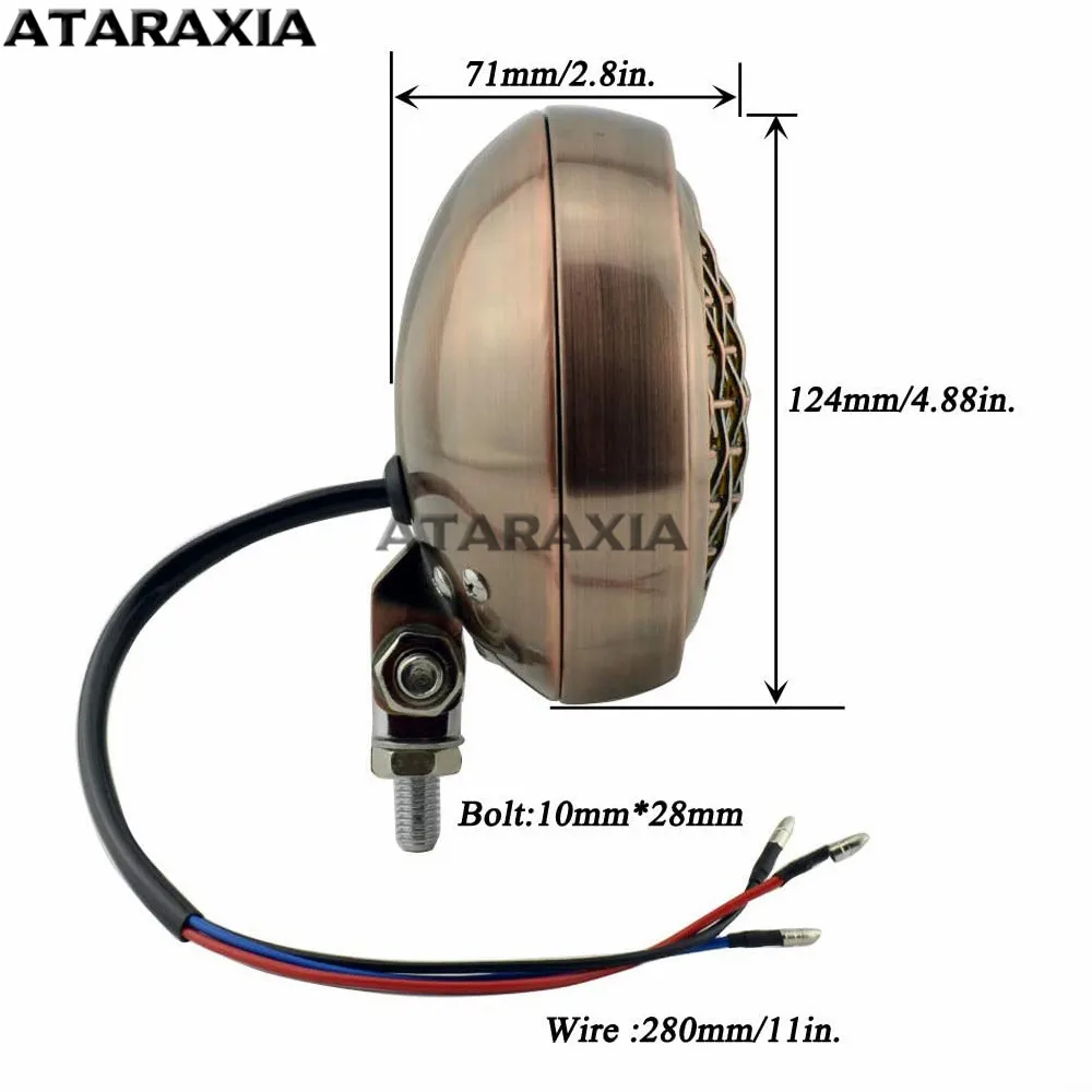 Ретро Винтажная Мотоциклетная Фара 4 5 Дюйма С Герметичным Лучом Спортивный
