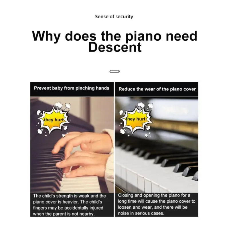 

Piano Lid Slow Descent External Thin Hydraulic Pressure Buffer Piano Lid Relief to Drop Piano Accessories Finger Protection Hot