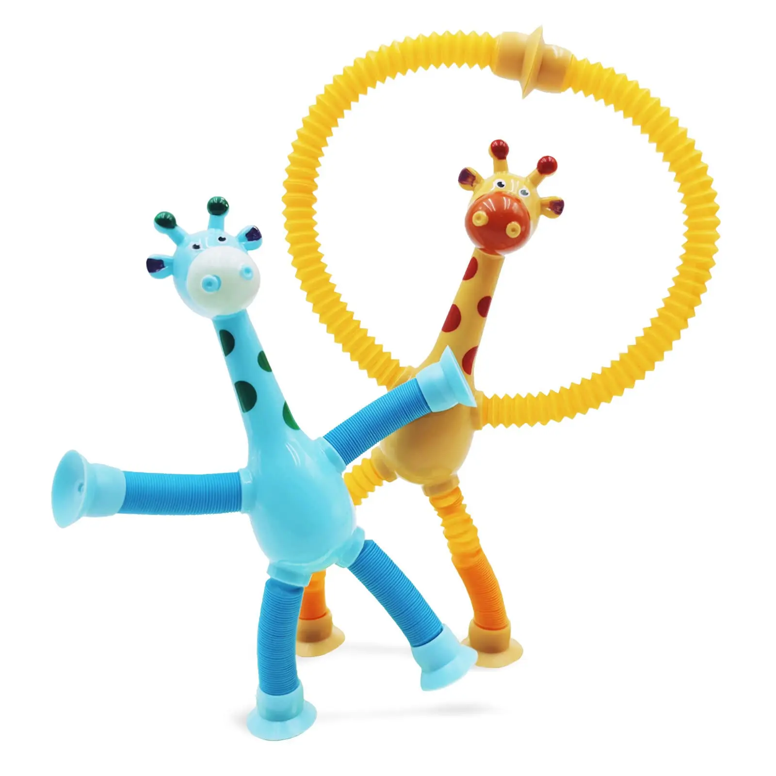 Children Suction Cup Toys Pop Tubes Stress Relief Telescopic Giraffe Fidget Toys Sensory Bellows Toys Anti-stress Squeeze Toy