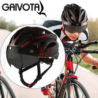 gaivota cycling helmet with removable magnetic goggles visor adjustable adult cycling helmet for men ladies mountain road bike