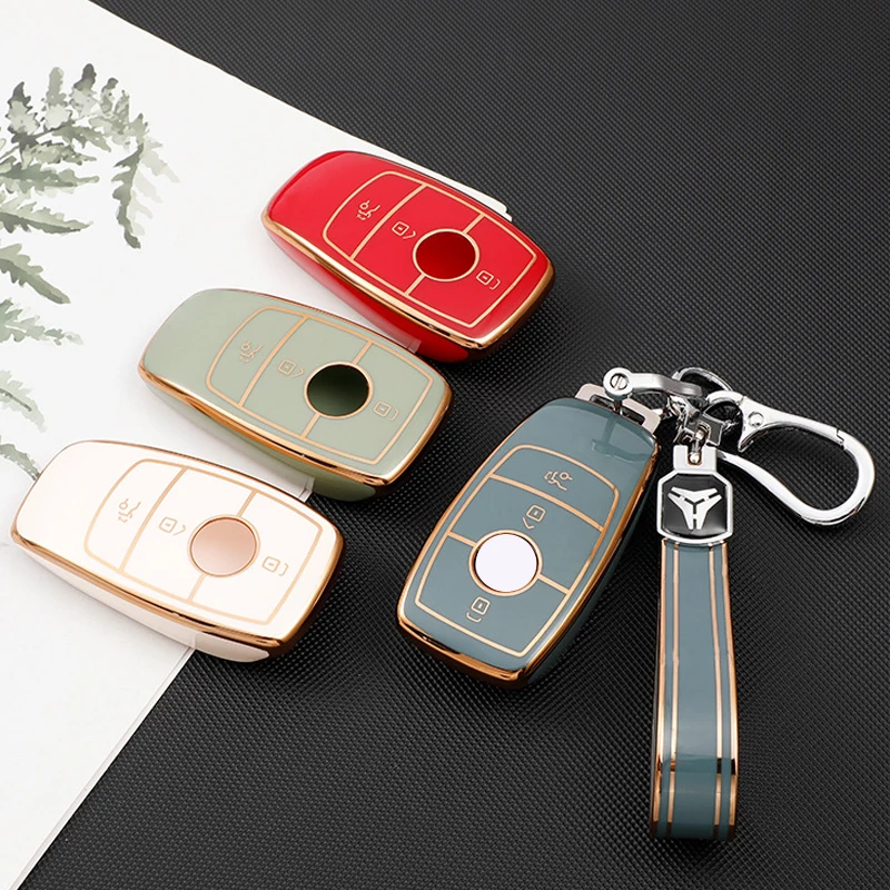 Чехол для автомобильного ключа, Мягкий защитный чехол для ключа из ТПУ премиум-класса, автомобильные аксессуары для Mercedes-Benz E300L GLC 260L C200L C260L GLB A200L