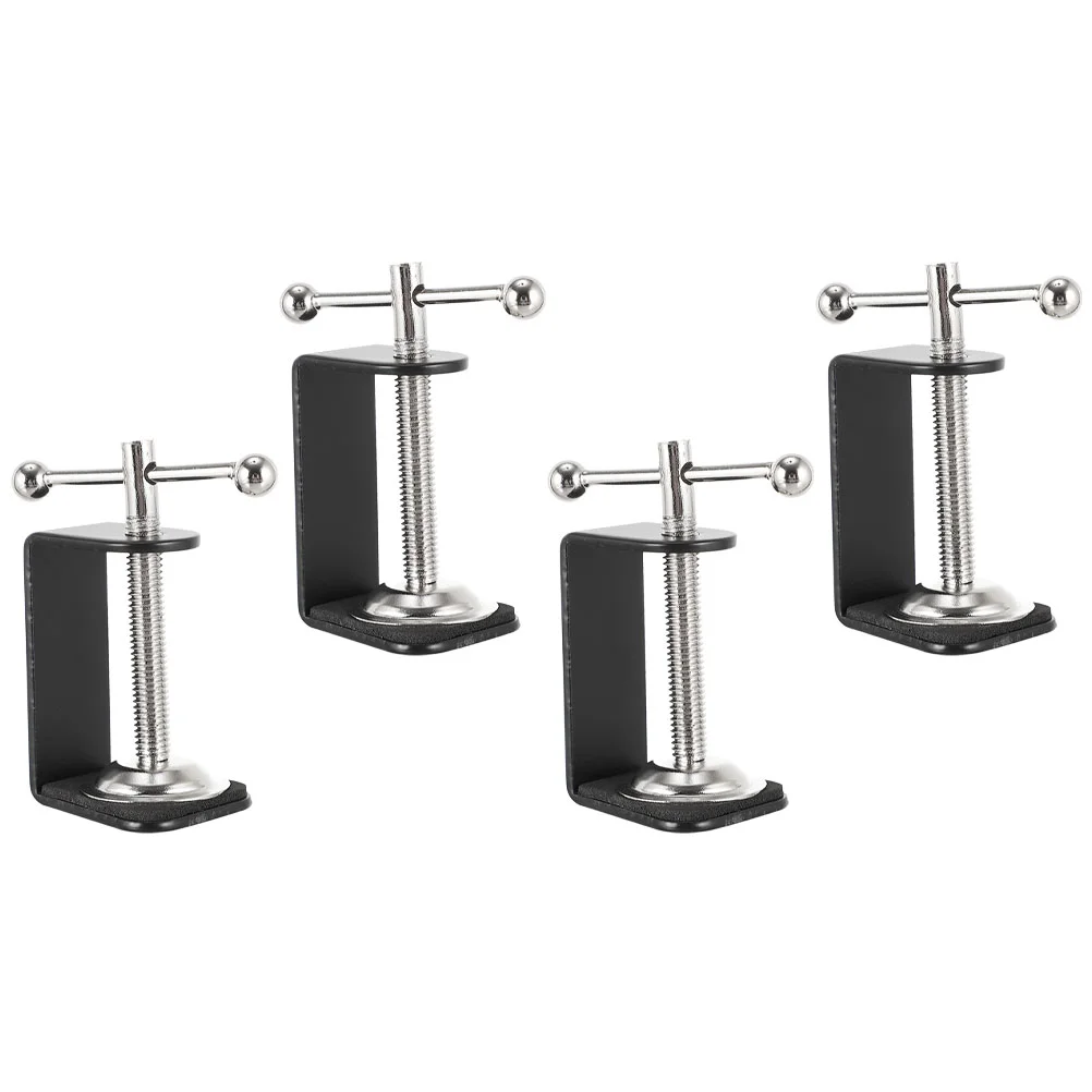 

4 Pcs Universal Clamps Table Mount Tabletop Base Clip Stainless Steel Mounting Desk