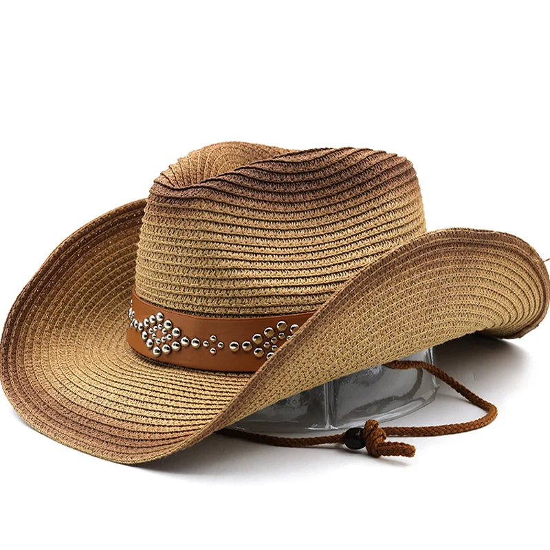 Fashion Men Unisex Summer Women Casual Trendy Beach Sun Straw Panama Jazz Hat Cowboy Fedora Hat Gangster Cap