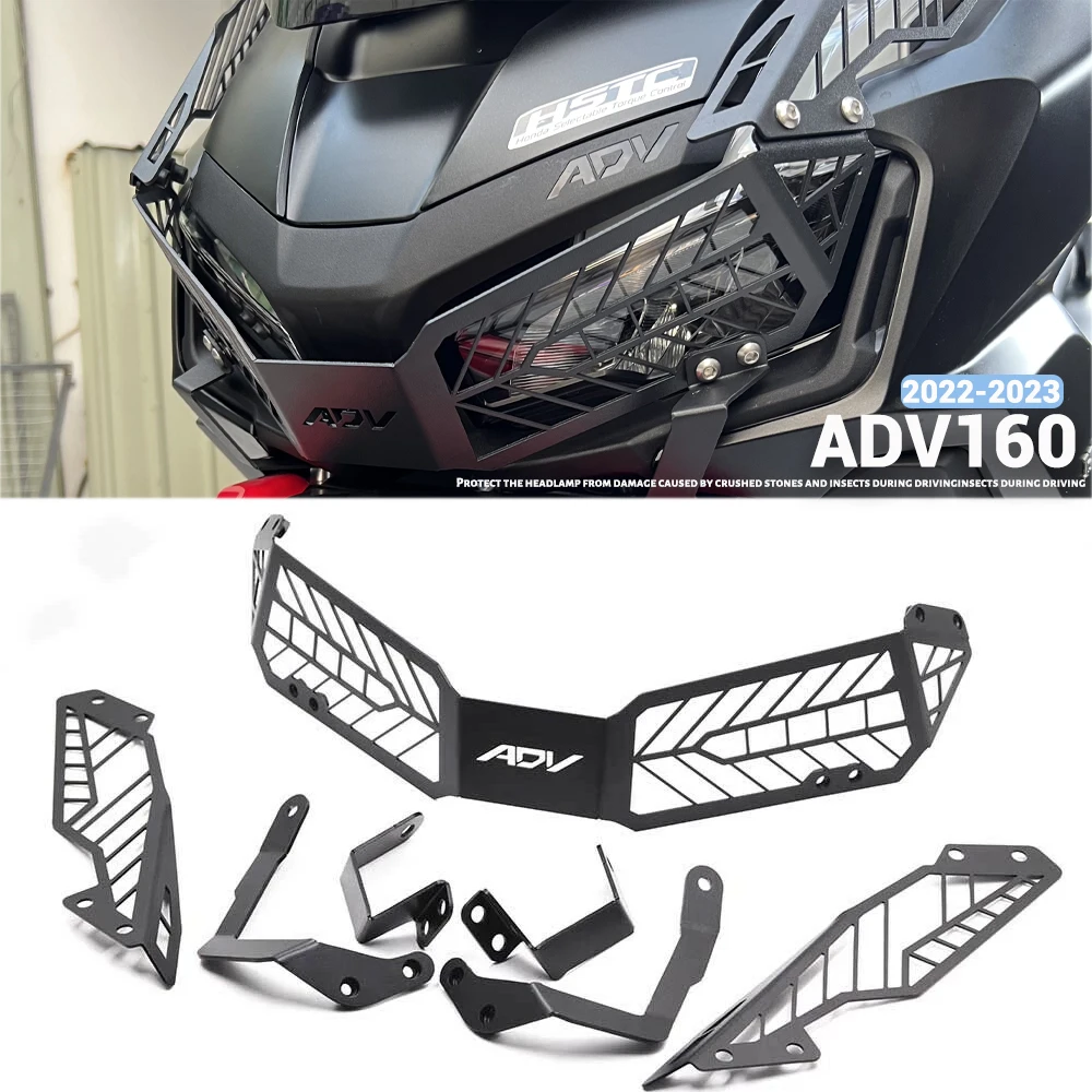 

MKLIGHTECH For HONDA ADV160 ADV 160 ADV-160 2022-2023 Headlight Shield Guard Protector Headlamp Mesh Grille Cover