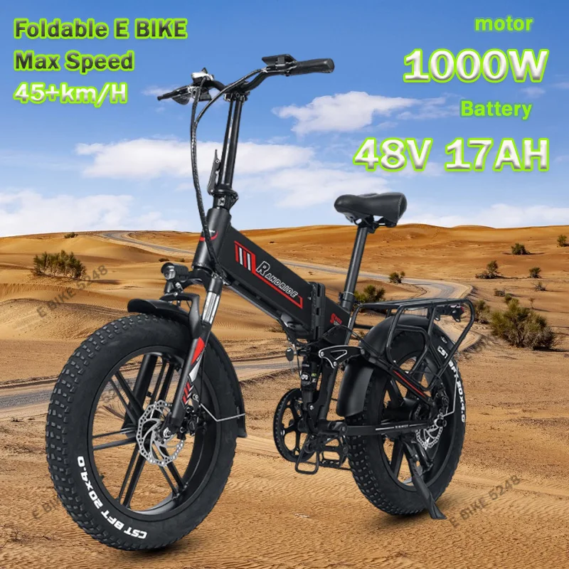 Электрический велосипед 2024 Новый RANDRIDE YX20 1000 Вт 48 В 17 Ач 20*4.0 Fat Tire с литиевой