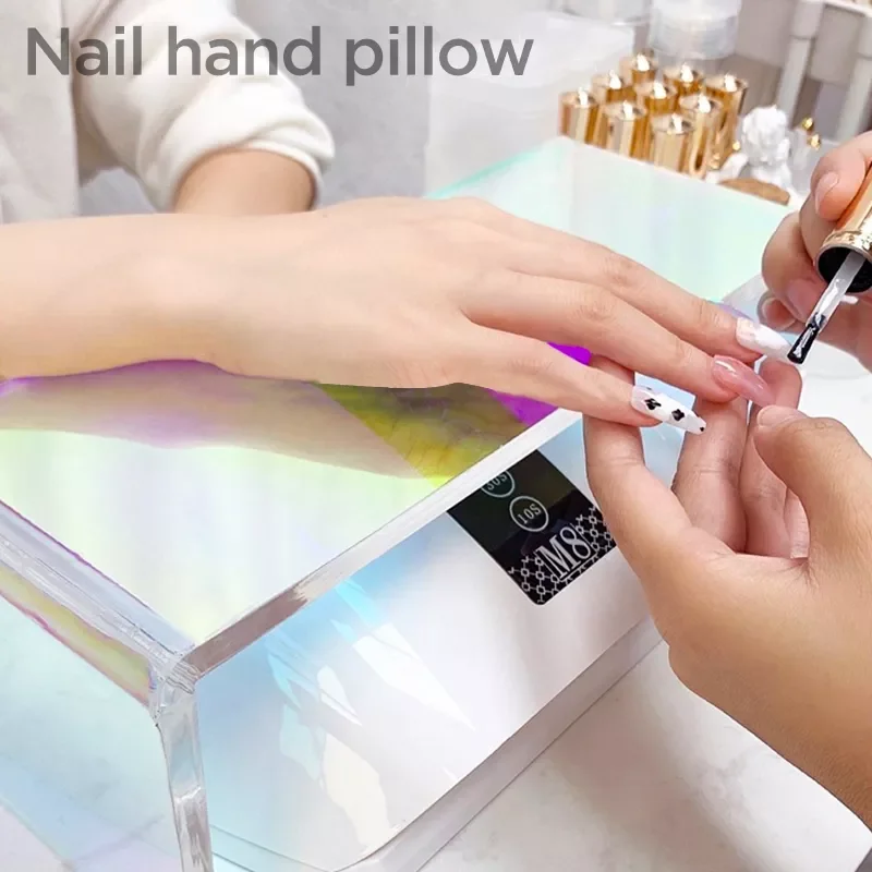 

NEW2022 Rest Acrylic Aurora Multicolor Hand Pillow Rest Manicure Table Hand Cushion Pillow Holder Arm Rests Nail Art Stand Super