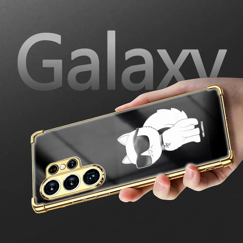 Чехол для телефона Cat K-Karl для Samsung S26 S25 S24 S23 S22 S21 Plus Ultra FE, золотойсеребряный, с защитой углов, ударопрочное стекло (art.: 3920dbcc4cf24) - 3920dbcc4cf24