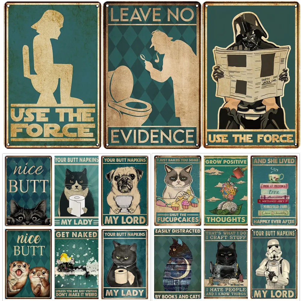 Забавный знак в виде туалета винтажный металлический стиле ретро жестяная