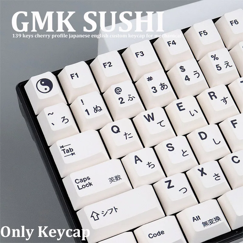 

GMK Sushi TaiChi 139 Keys DYE-SUB PBT Keycap Japanese Custom Personality Cherry Profile Keycaps For Mechanical Keyboard 61/64