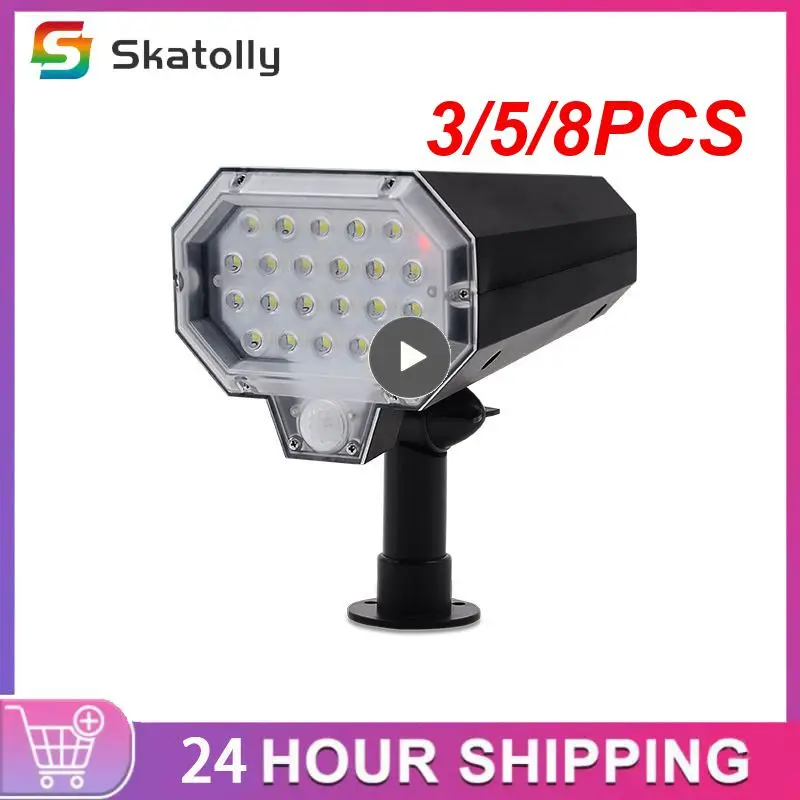 

3/5/8 шт., водонепроницаемые поворотные Настенные светильники на солнечной батарее