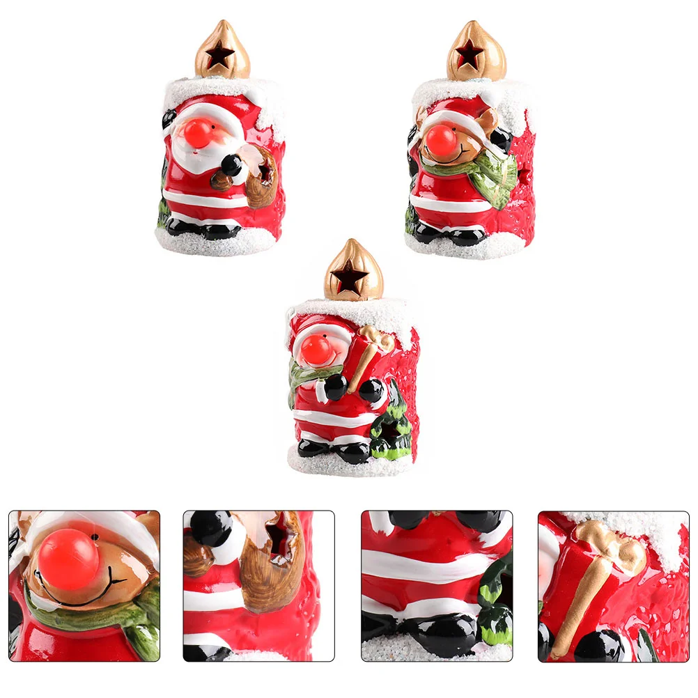 

3PCS Festive Ceramic Lamp Xmas Layout Lamp for Home Xmas Shop
