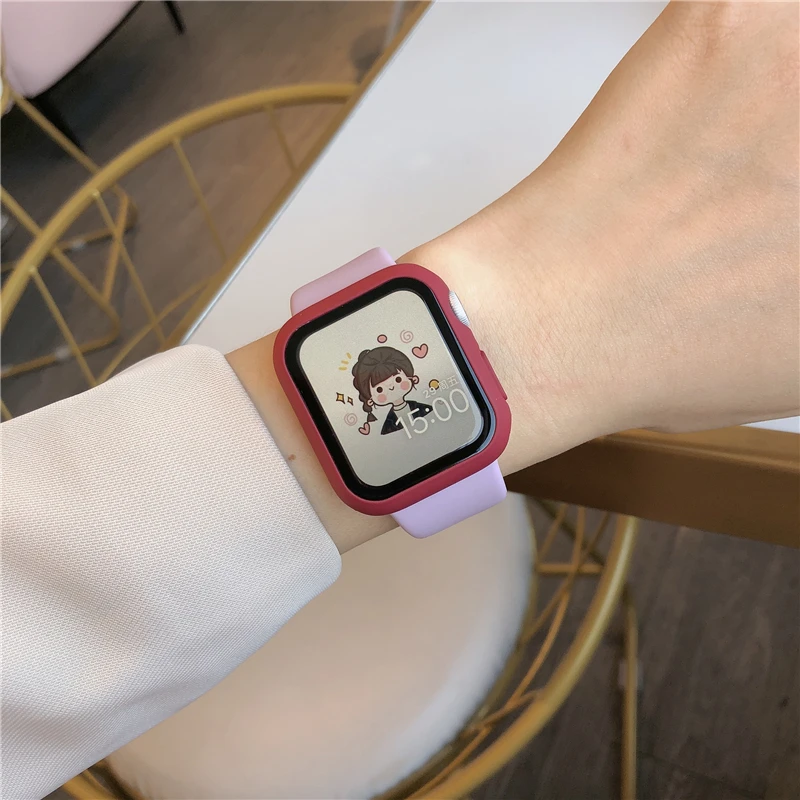 Фото Силиконовый ремешок для Apple Watch Band 45 мм Ultra 2 49 мм 44 мм 40 мм 41/38/42 мм спортивный браслет correa iwatch series 10 9 8 7 6 5 4 SE №5