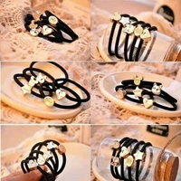 ties 10pcs ponytail elastic black ropes accessories hair ring band holder women