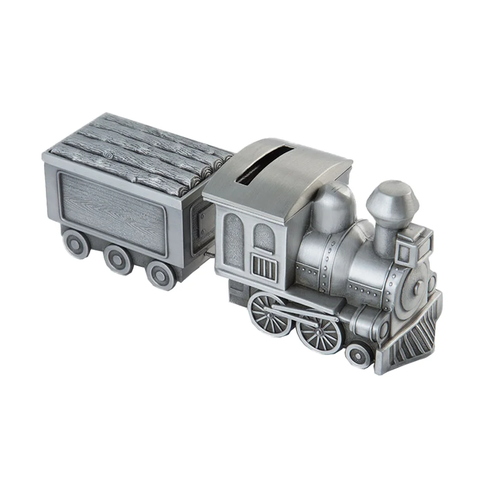 

Money Piggy Bank Train Vintage Box Saving Pot Metalchildren Kids Retro Model Figurine Tinplate Christmasunique Statue Banks