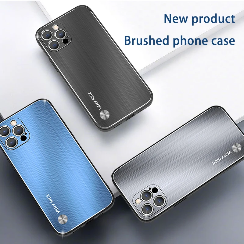 

Brushed Mobile Phone Case For iPhone 11 Pro Max, Hard Strength Metal Brushed Back Panel And TPU Soft Edge All-round Protection