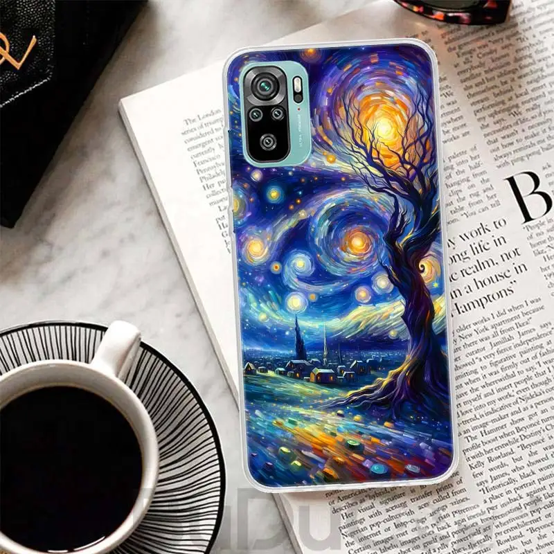 Фото Чехол Starry Night Van Gogh Art для Xiaomi Redmi Note 10 9S 9 8T 8 Pro 7 5 Mi 9T 10T 11T 12T 11 12 Lite 12X A3 A2 A1 с принтом Coque №5