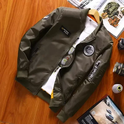 

NEW IN New Men's Bomber Jackets Male Outwear Slim Cargo Coats Fashion Mens Embroidery Baseball Jackets Chaqueta Brand Clothi