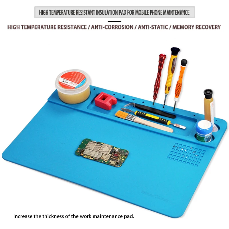 

380x260mm Repair Pad Heat-Resistant Insulation Soldering Mat Silicon Welding Soldering Platform for BGA Soldering Station Work